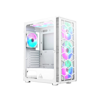 Montech X3 Glass RGB Mid-Tower Gaming Case - White | X3-GLASS-WH