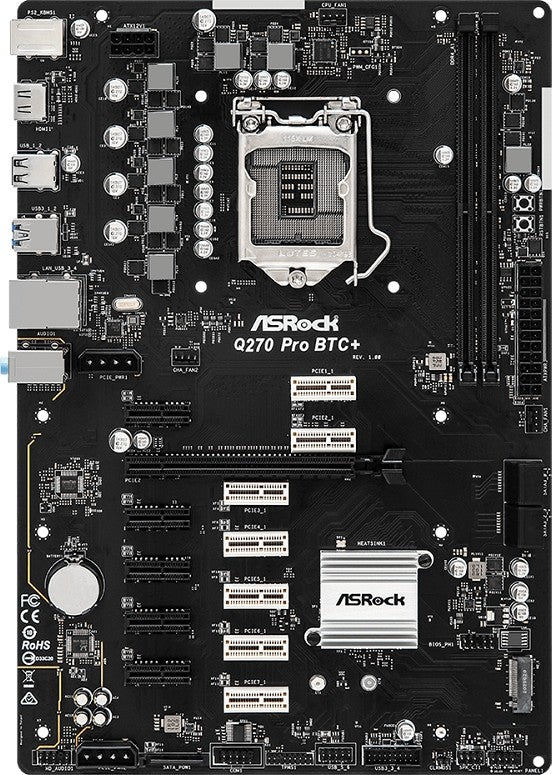 ASRock Q270 Pro BTC+ ATX Motherboard | Socket 1151