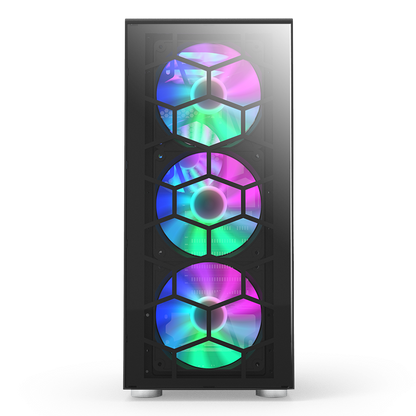 Montech X3 Glass RGB Mid-Tower Gaming Case - Black | X3-GLASS-B