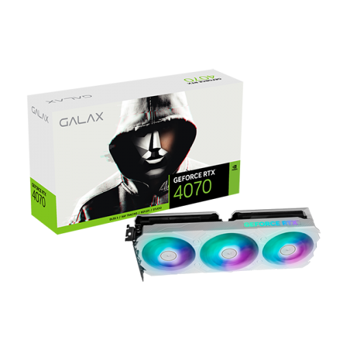 GALAX GeForce RTX 4070 EX Gamer White Graphics Card, 12GB GDDR6X, 2535MHz Boost Clock, 5888 CUDA Cores, | 47NOM7MD7KWH