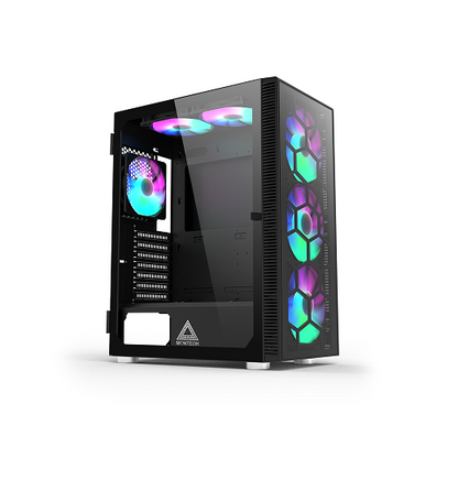 Montech X3 Glass RGB Mid-Tower Gaming Case - Black | X3-GLASS-B