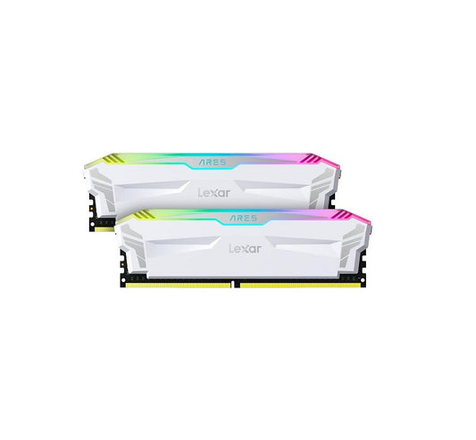 Lexar 16GB (2x8GB) ARES RGB DDR4 RGB LED Lightning Desktop Memory, 4000 MHz White | LD4EU008G-R4000GDWA