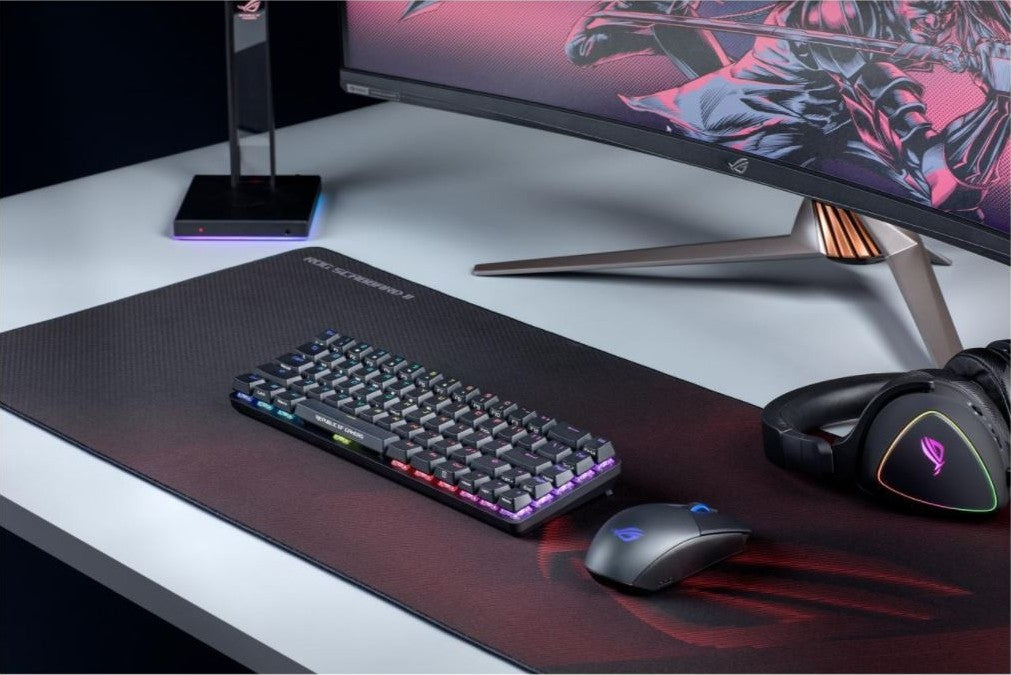 Asus NC08-ROG Strix Scabbard II Protective Nano-Coating Fabric Anti-Fray Black, Red Gaming Mouse Pad