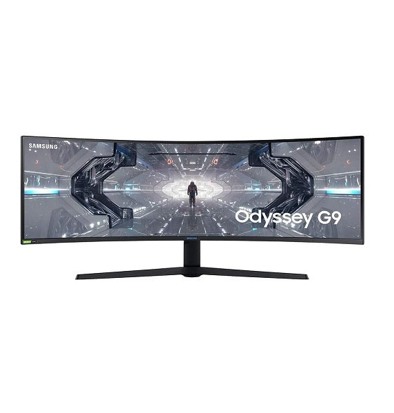 SAMSUNG 49” Odyssey G9, 1000R Curved , QLED, Dual QHD Display, 240Hz, G-SYNC and FreeSync Premium Pro, LC49G95TSSNXZA, Black