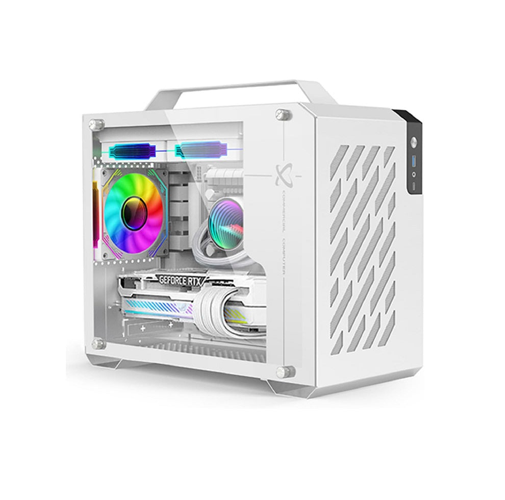 PORTABLE MICRO BUDGET GAMING OR WORKSTATION DESKTOP PC WHITE : RYZEN 5 5600 PROCESSOR | GPU (OPTION)| 16GB RAM | 1TB NVME/SSD | Windows