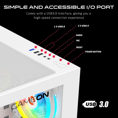 GAMING & WORKSTATION DESKTOP PC ARCTIC LIQUID 6TH GEN WHITE : CORE I7 Processor | GPU OPTION | 16GB RAM | 1TB NVME/SATA SSD | Windows 10 | WIFI BT READY