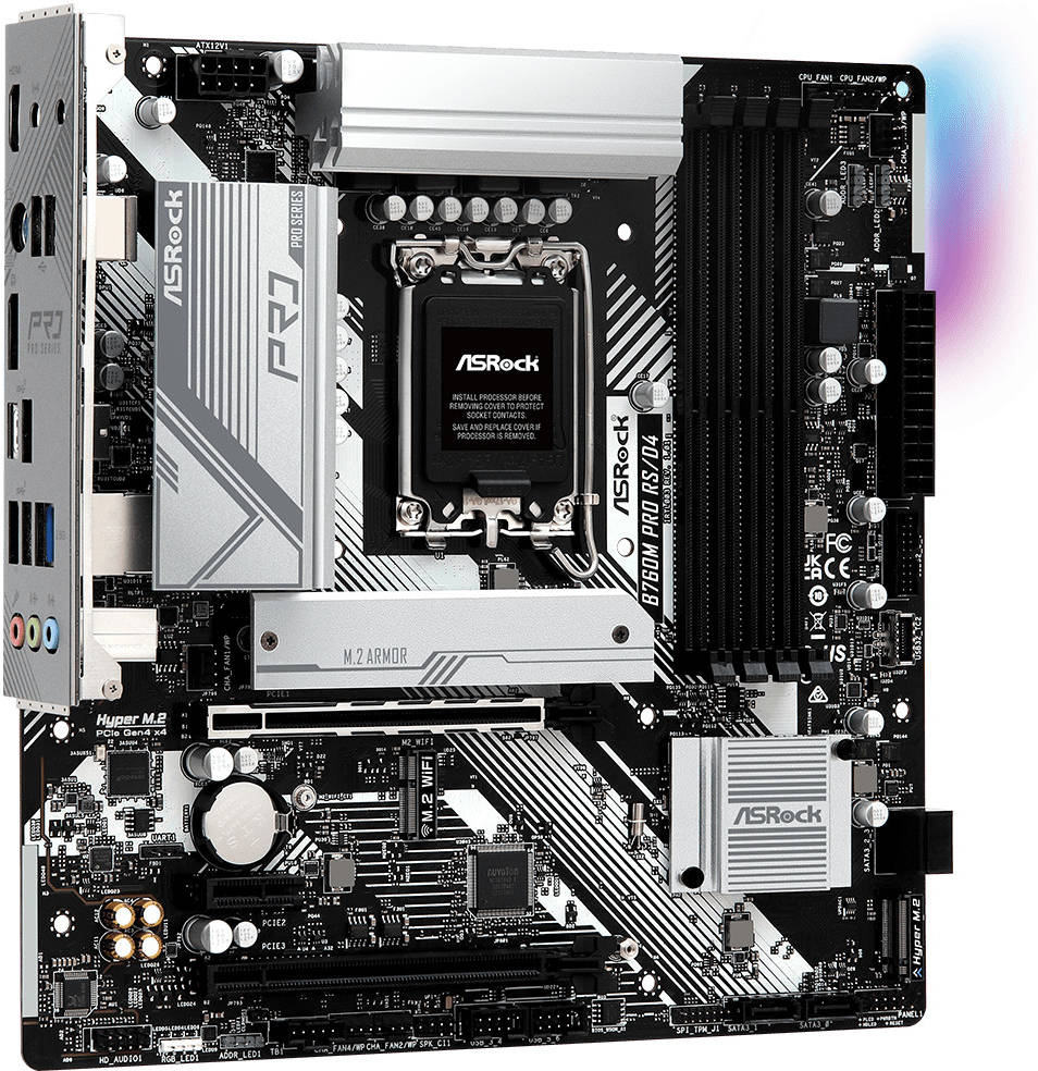 ASRock B760M Pro RS/D4 LGA1700 Micro ATX Motherboard