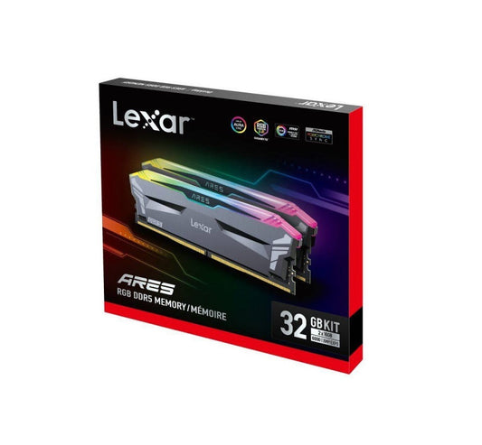 Lexar ARES RGB DDR5 RAM 32GB Kit (16GBx2) 6000MHz (Gray) LD5FU016G-R6000GDGA