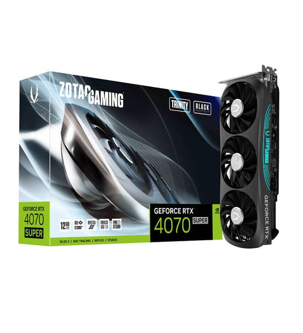 ZOTAC Gaming GeForce RTX 4070 SUPER Trinity Black Edition Graphics Card 12GB GDDR6X