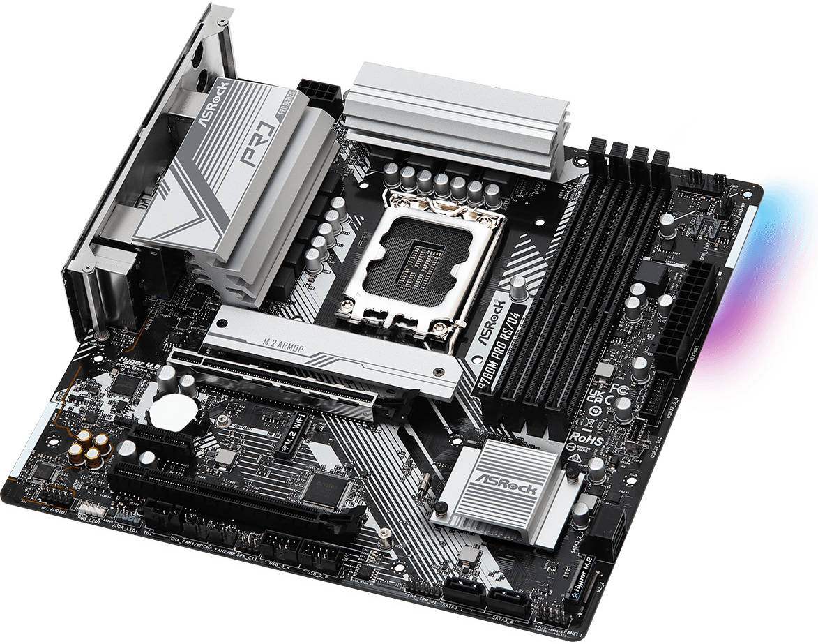 ASRock B760M Pro RS/D4 LGA1700 Micro ATX Motherboard