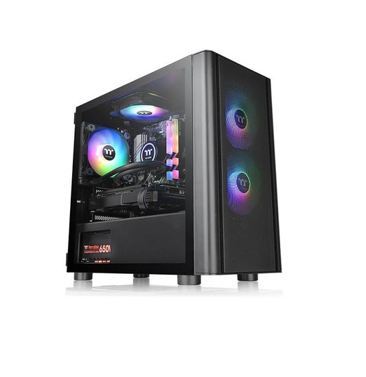 Thermaltake V150 TG ARGB Breeze Edition Tempered Glass 120mm ARGB fans Case - Black | CA-1R1-00S1WN-02