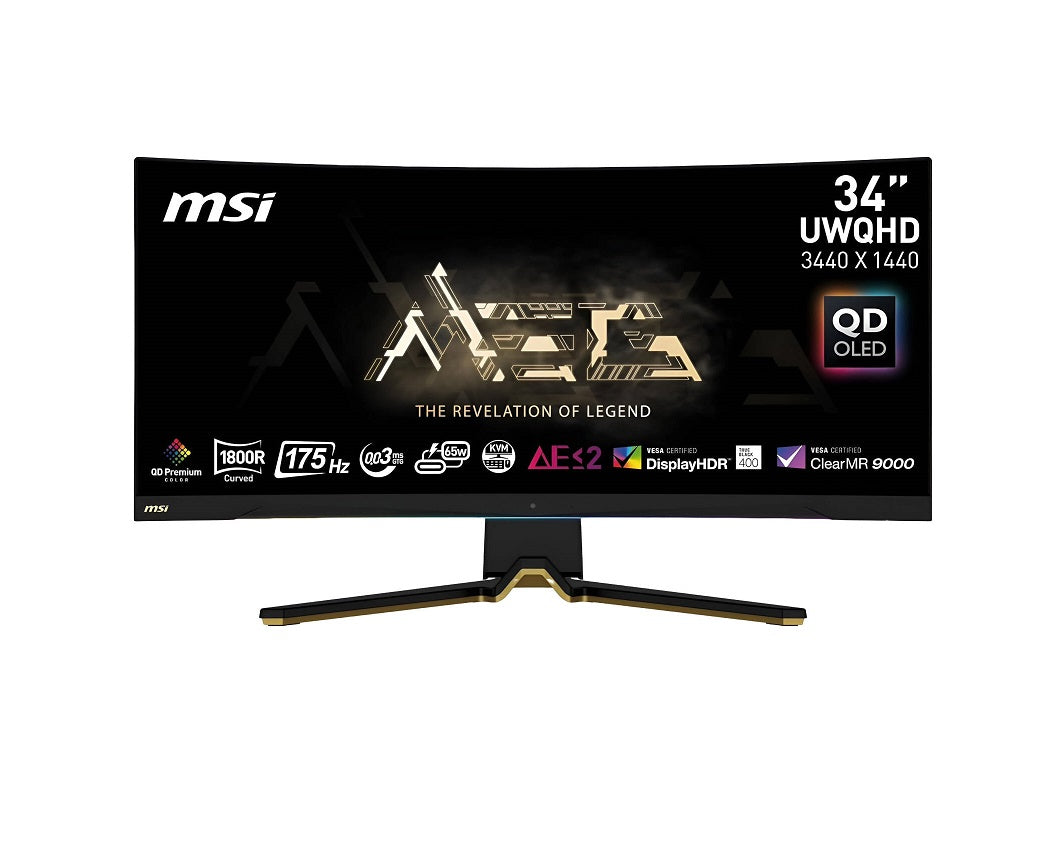 MSI MEG 342C QD-OLED 35-inch UWQHD 0.1ms 175Hz Curved Gaming Monitor - Black | MEG342C