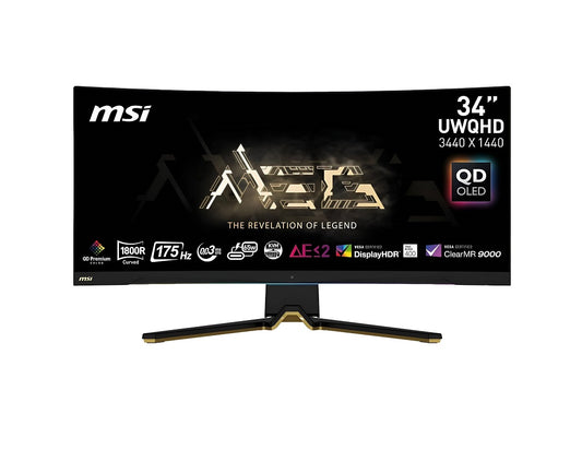 MSI MEG 342C QD-OLED 35-inch UWQHD 0.1ms 175Hz Curved Gaming Monitor - Black | MEG342C