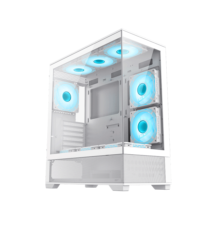 GAMEMAX VISTA AW WHITE WITH 6 FAN ATX CASE  | GM-VISTA-AW-WT