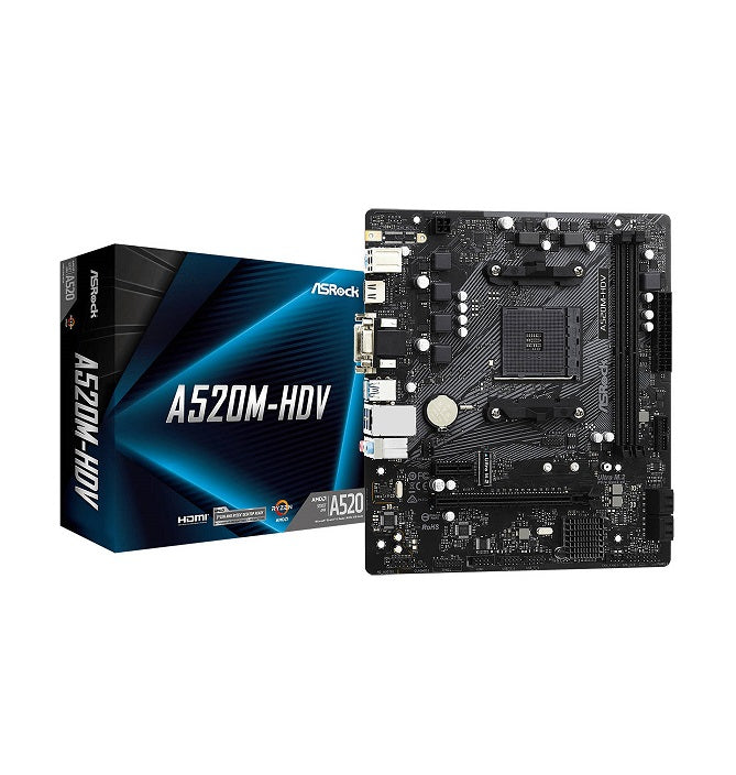 ASRock A520M-HDV mATX AMD Socket AM4 Motherboard