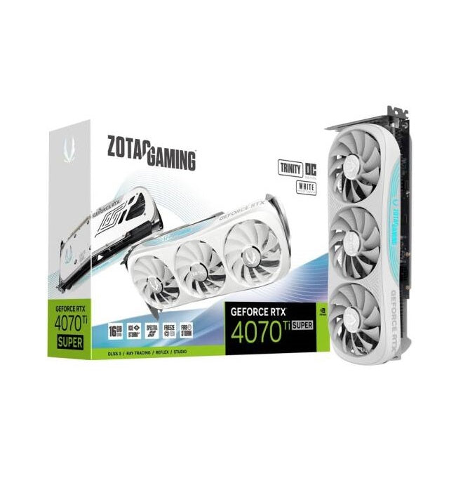 ZOTAC Gaming GeForce RTX 4070 Ti SUPER Trinity White OC Edition 16GB GDDR6X Graphics Card