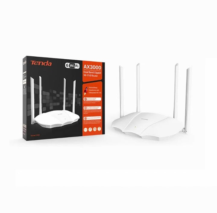 Tenda -AX3000 Dual Band Gigabit Wi-Fi 6 Router – RX9/TX9