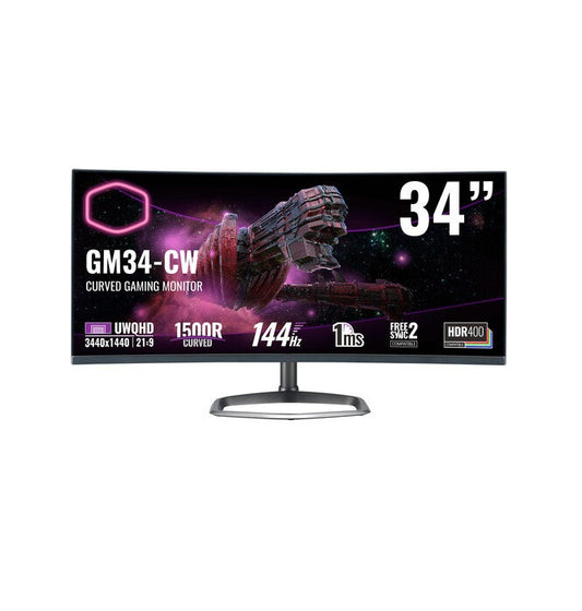 Cooler Master GM34-CW 34-inch WQHD VA 144 Hz 1ms Gaming Monitor | CMI-GM34-CW