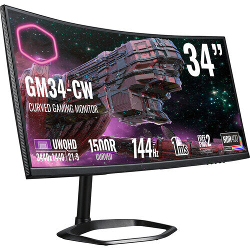 Cooler Master GM34-CW 34-inch WQHD VA 144 Hz 1ms Gaming Monitor | CMI-GM34-CW