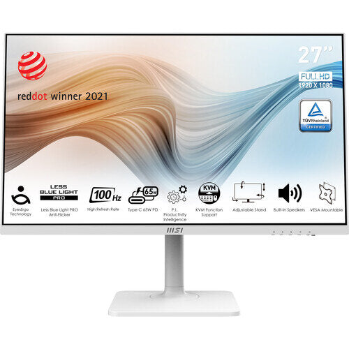 MSI Modern MD272XPW IPS 27-inch FHD 1ms 100Hz Gaming Monitor - White | MODERNMD272XPW