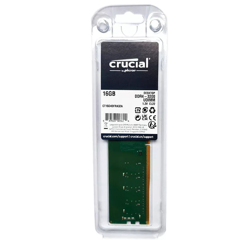 Crucial 16GB Desktop DDR4 3200 MHz UDIMM Memory